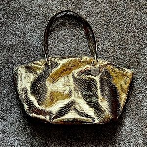 Gold Faux Snakeskin Bag